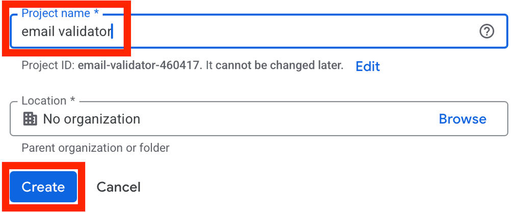 Add a project name